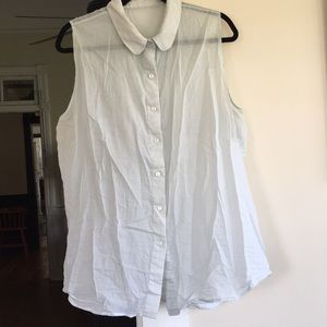 American Apparel Sheer Button Down Tank